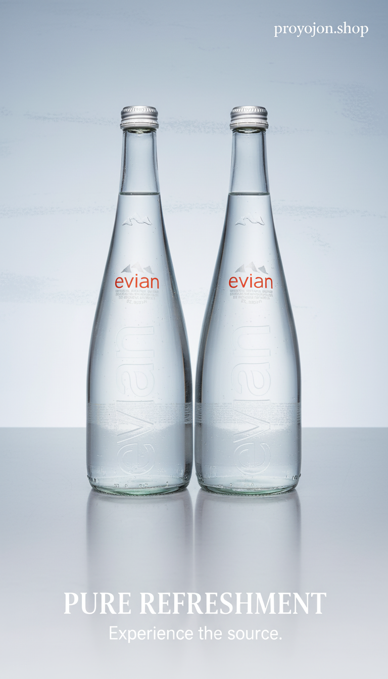Evian Glass Mineral Water