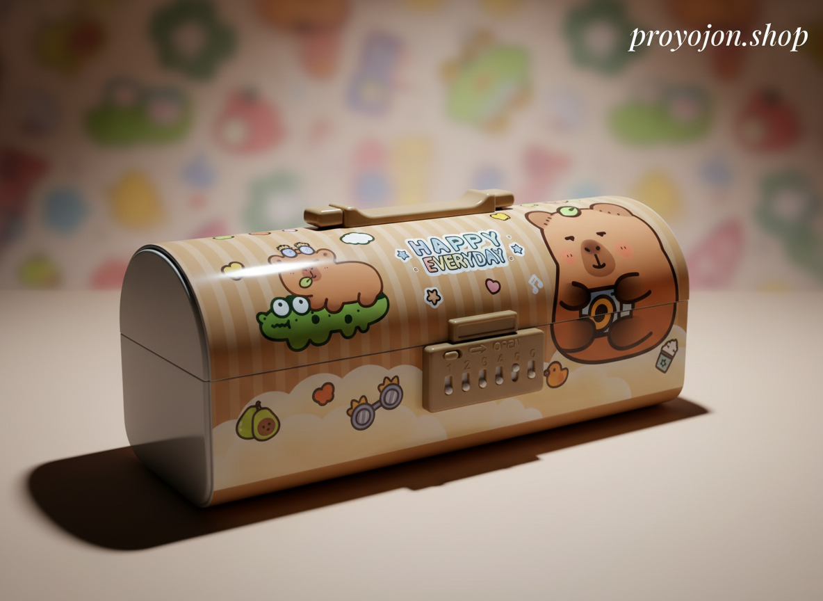 Capybara lock Cartoon Pencil Box