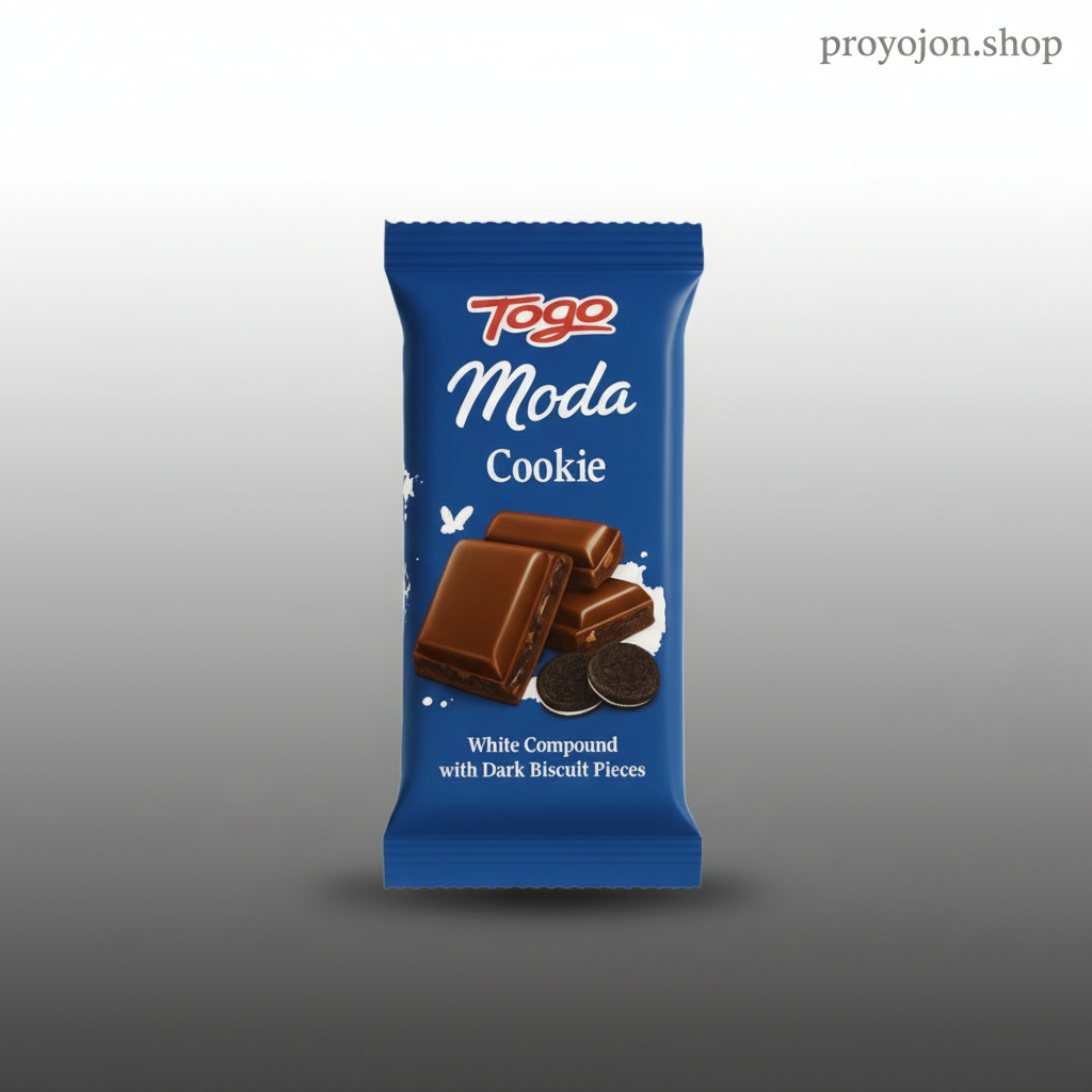 Togo Moda Cookie – White Compound with Dark Biscuit Pieces 40g