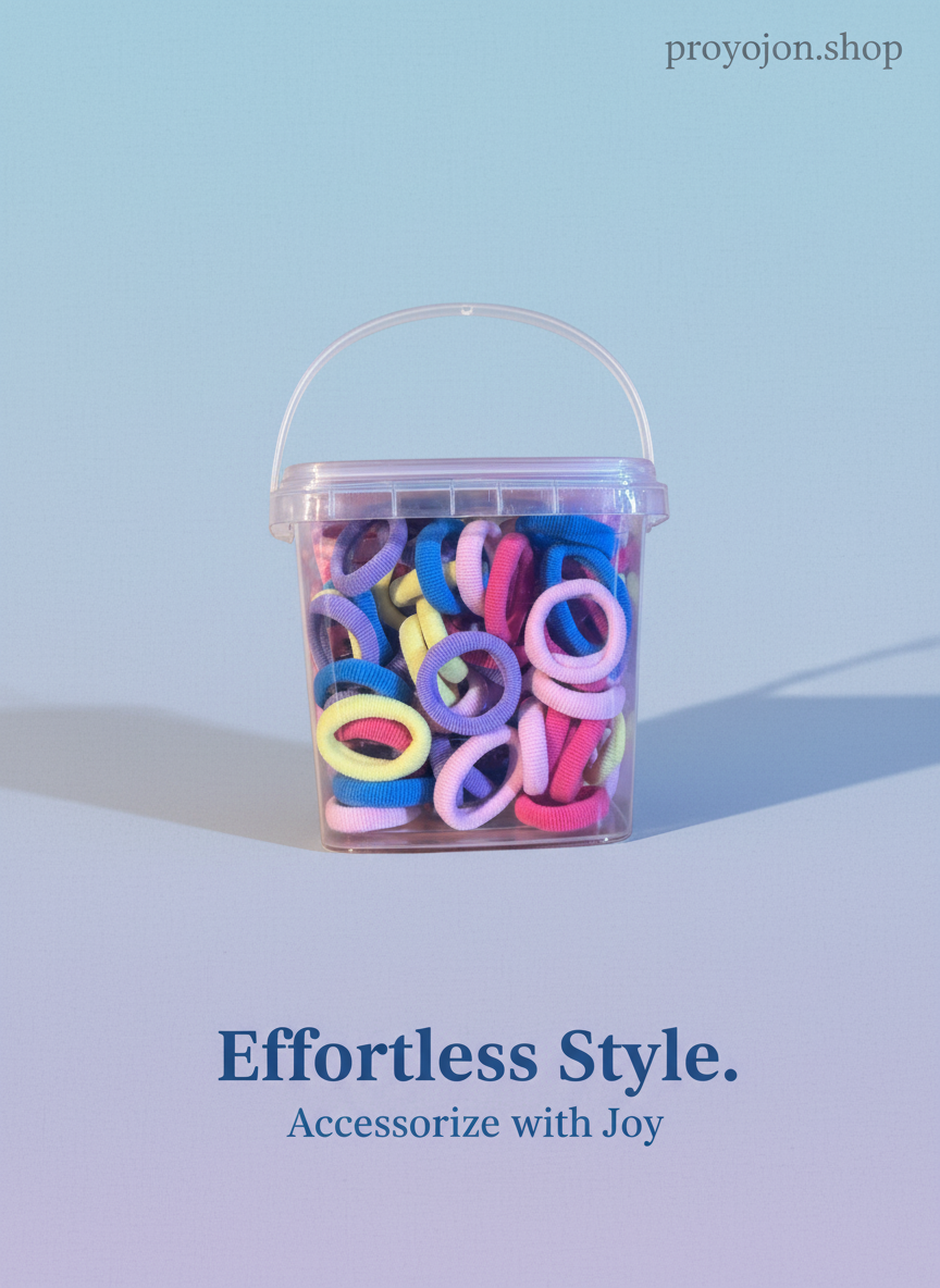 Colorful Hair Elastics Bucket