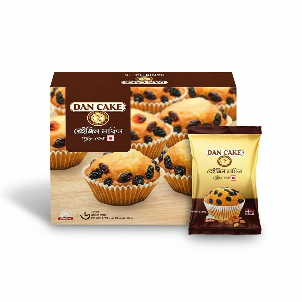 Dan Cake Raisin Muffin Plain Cake 6pcs x 33g